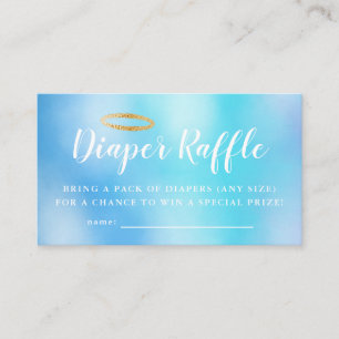 Heaven Sent Blue Baby Shower Diaper Raffle Biljett Tilläggskort