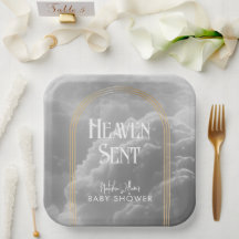 Heaven Sent Clouds Golden Neutralt Baby Shower