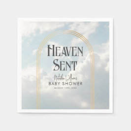 Heaven Sent Clouds Himlar Boho Arch Baby Shower Pappersservett