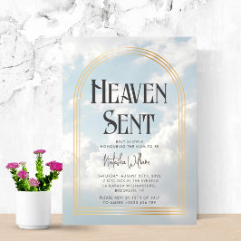 Heaven Sent Clouds Himlar Neutralt Baby Shower Inbjudningar