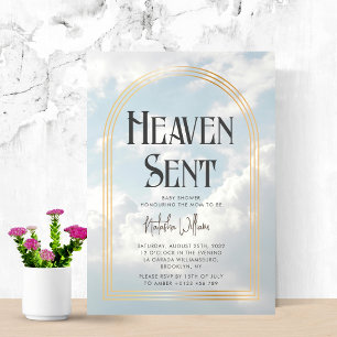 Heaven Sent Clouds Himlar Neutralt Baby Shower Inbjudningar