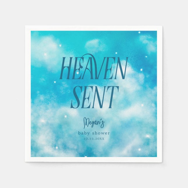 Heaven Sent Dreamy Boy Shower Napkins Pappersservett (Framsidan)