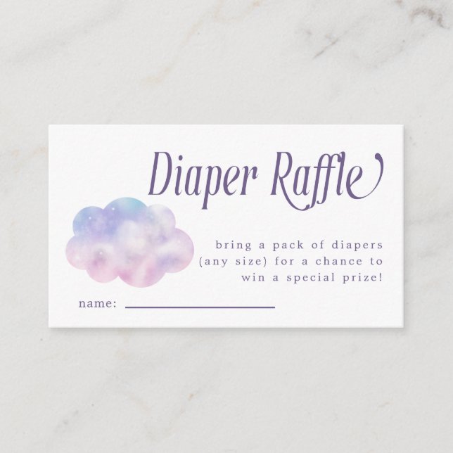 Heaven Sent Girl Diaper Raffle Biljett Tilläggskort (Framsida)