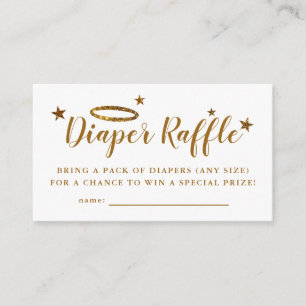 Heaven Sent Guld Baby Shower Diaper Raffle Biljett Tilläggskort