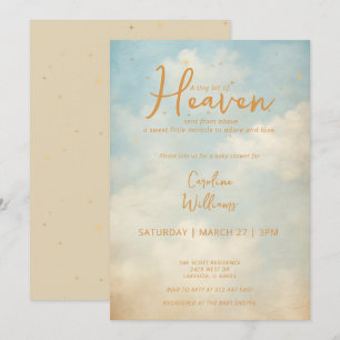 Heaven Sent Guld Gender Neutral Religiösa Inbjudningar