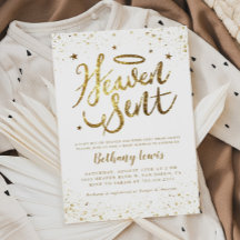 Heaven Sent Guld Kön Neutral Baby Shower