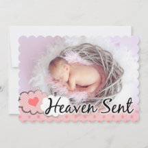 Heaven Sent Photo Justable Birth Notice