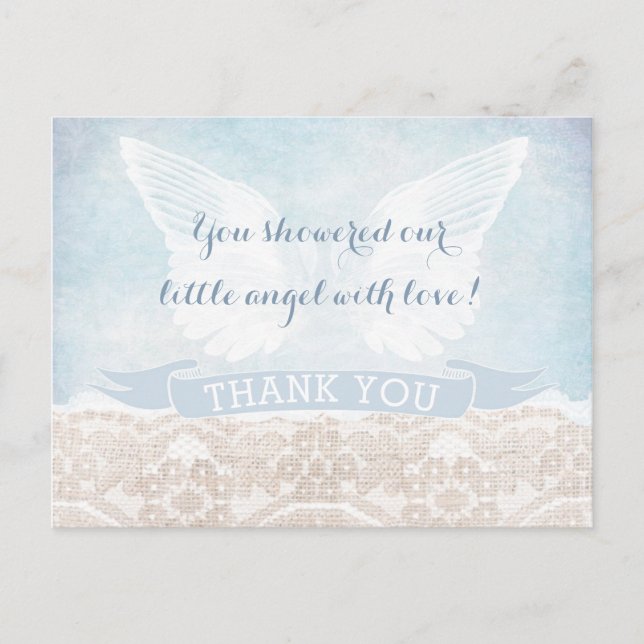 Heaven Sent Tackkort Baby Shower Communion Vykort (Framsida)