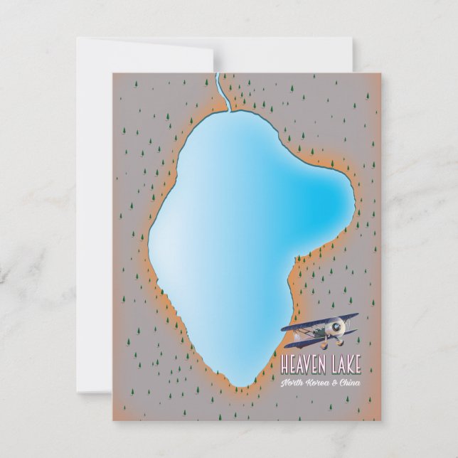 Heaven Sjö Nordkorea och China karta (Framsida)