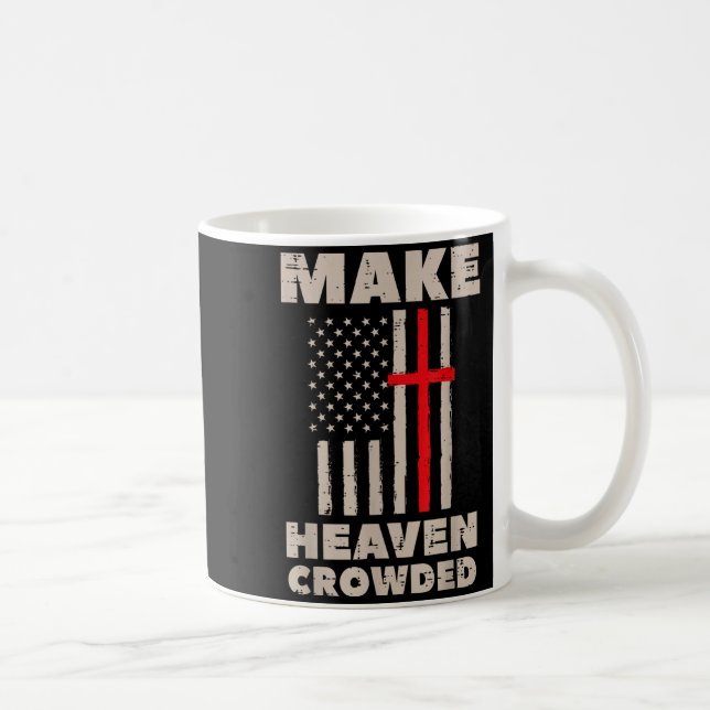 Heaven Us Flag Patriotic Christian Religious God J Kaffemugg (Höger)