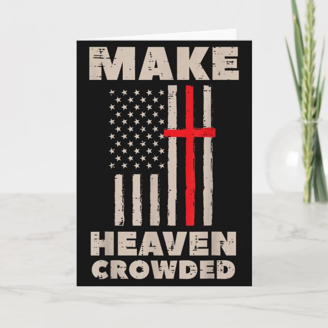 Heaven Us Flag Patriotic Christian Religious God J Kort (Framsida)