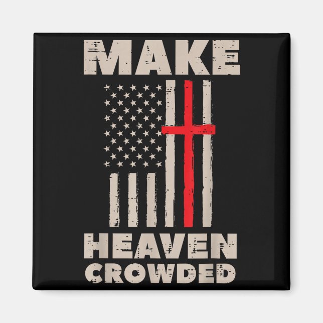 Heaven Us Flag Patriotic Christian Religious God J Magnet (Framsidan)
