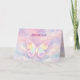 Heavenly Butterfly Memorial Thank You Card Tack Kort