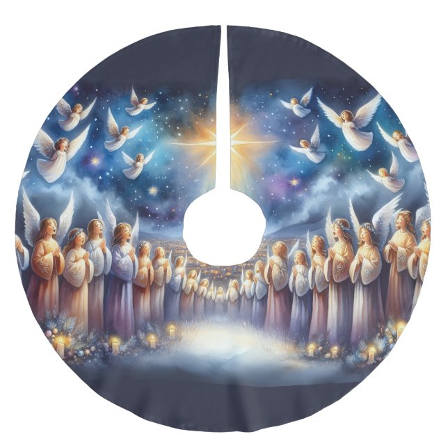 Heavenly Choir Under Star of Bethlehem Julgransmatta Borstad Polyester (Framsidan)