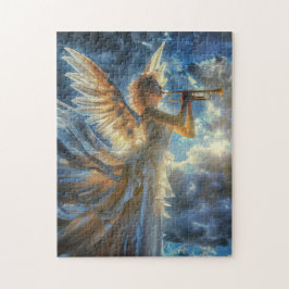 Heavenly Fanfare Angel Playing Trumpet Pussel