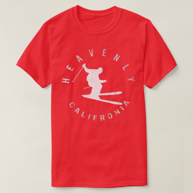 Heavenly Mountain Ski Resort Skiing Gift T Shirt (Design framsida)
