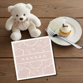 Heavenly Personalized Angel Halo Cloud  Pink   Pappersservett