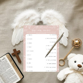 Heavenly Pink Biblical Baby Names Match-Up   Inbjudningar