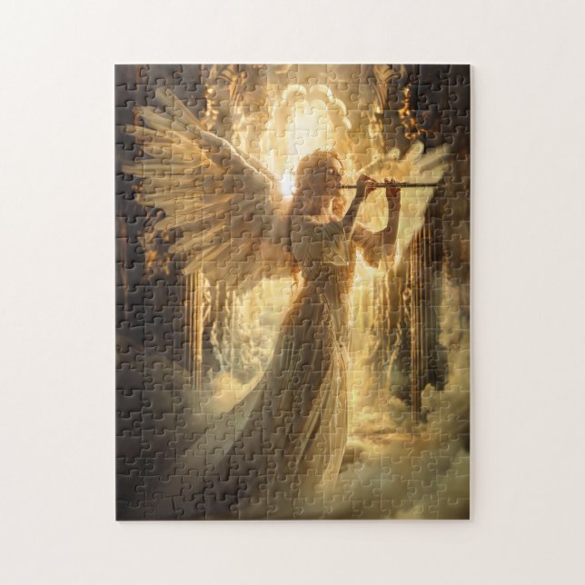 Heavenly Serenity Female Angel with Flute Pussel (Vertikal)