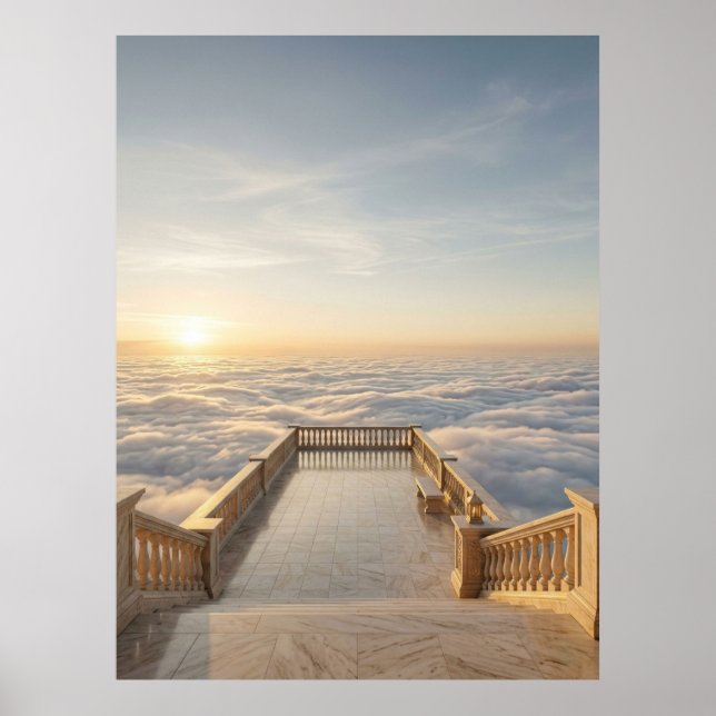 Heavenly Terrace Above the Clouds Poster (Framsidan)