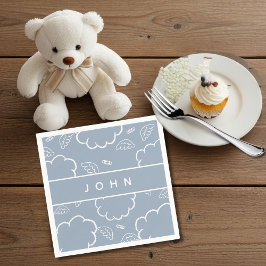  HeavenlyPersonalized Name Angel Halo Cloud Blue   Pappersservett