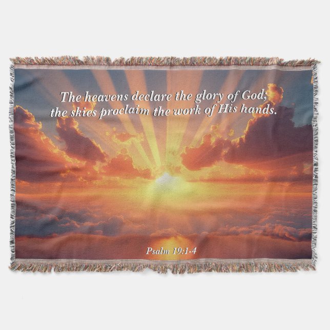 Heavens Deklarera Glory: Gud & Creation Verse Filt (Framsidan)