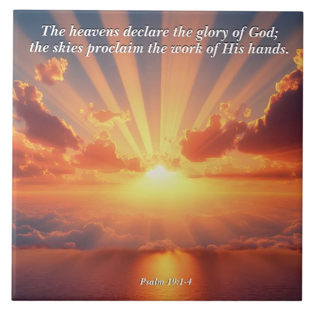 Heavens Deklarera Glory: Gud & Creation Verse Kakelplatta (Framsidan)