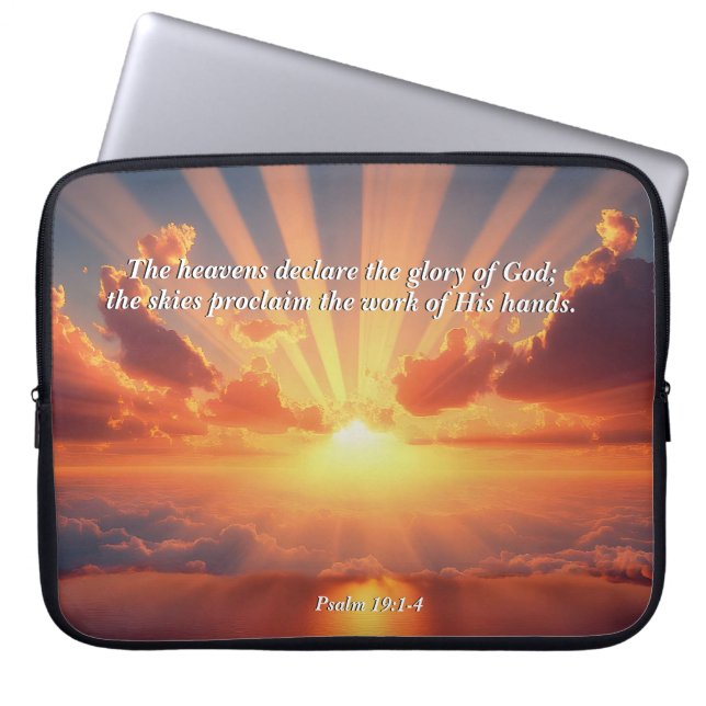 Heavens Deklarera Glory: Gud & Creation Verse Laptop Fodral (Framsidan)
