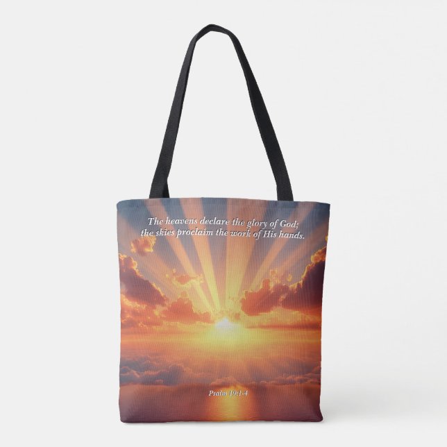 Heavens Deklarera Glory: Gud & Creation Verse Tygkasse (Baksida)