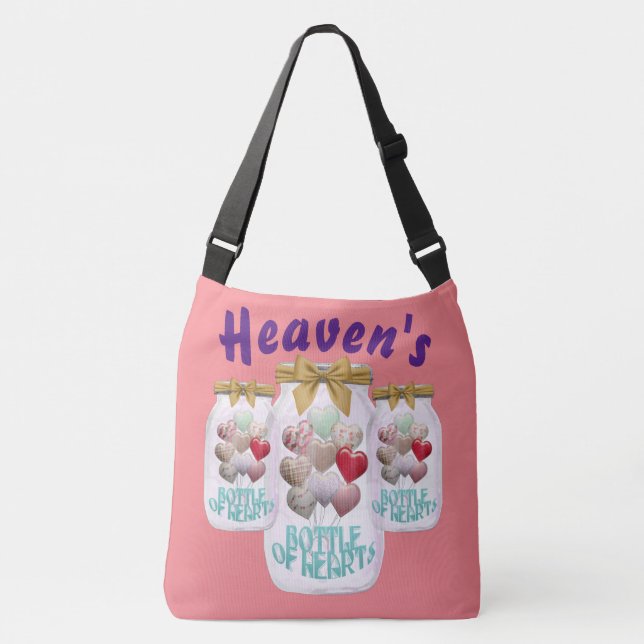 Heaven's Flaska of Hearts Crossbody Tote Bag Axelväska (Framsida)