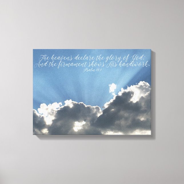 Heavens förklarar Bible Verse Art Himlar Christian Canvastryck (Framsida)