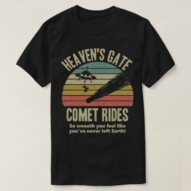 Heaven's Grind Comet Rides Retro Man 90:e rymden K T Shirt (Design framsida)