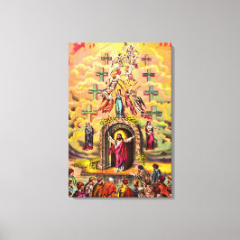 Heaven's grind Jesus omfamnad av änglar Canvastryck