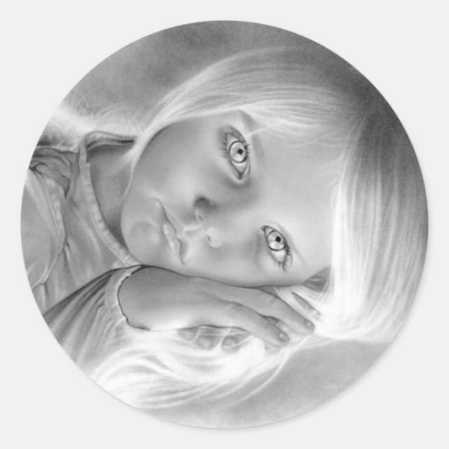 Heaven's Little Angel Sticker Runt Klistermärke (Framsida)