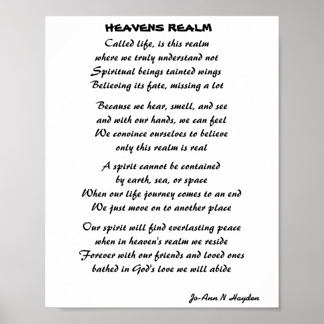 HEAVENS REALM POEM  POSTER (Framsidan)