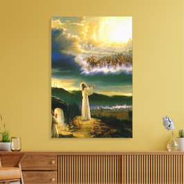 Heavens Welcome Embrace Jesus på Dusk Canvastryck