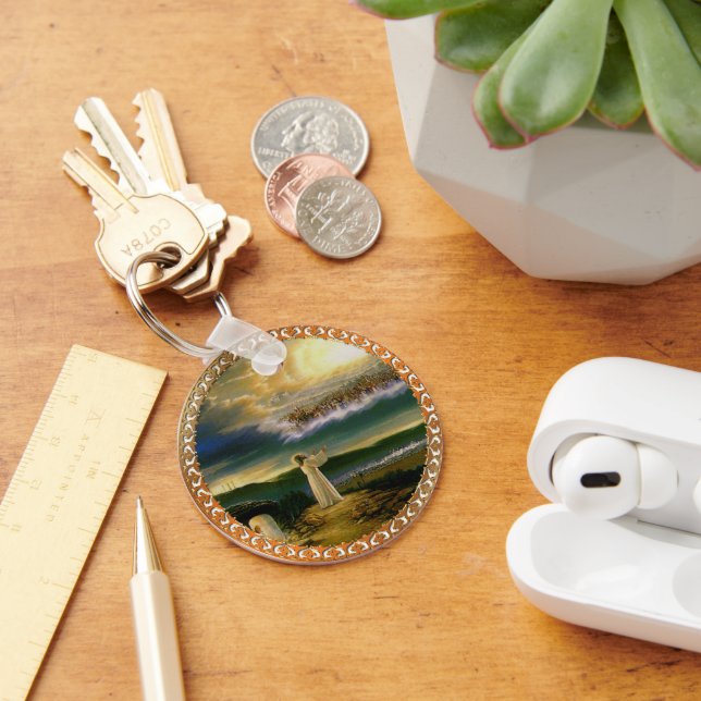 Heavens Welcome Embrace Jesus på Dusk Nyckelring (Skrivbord)