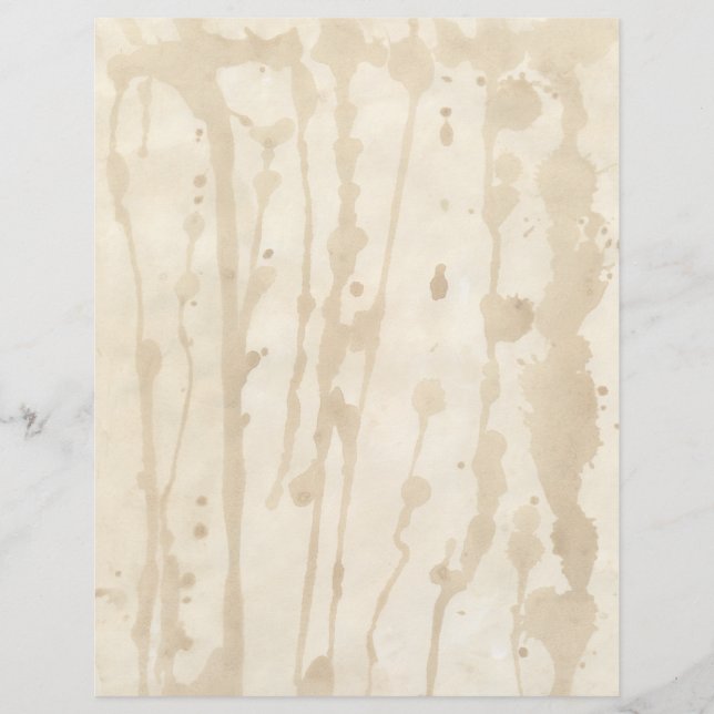 Heavily Coffee Nedfläckad Faded Parchment Letterhe (Framsida)
