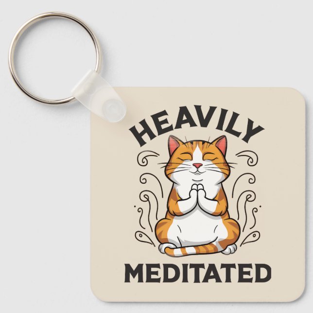 Heavily Meditated Funny Yoga Nyckelring (Framsida)