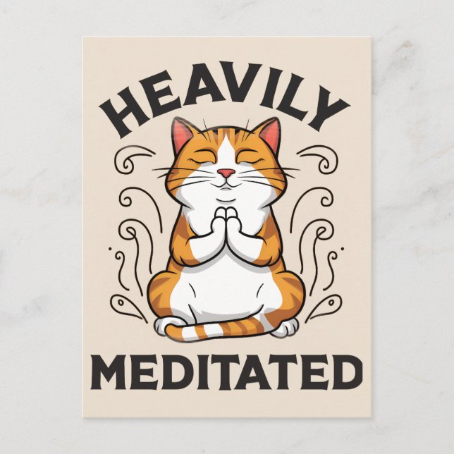 Heavily Meditated Funny Yoga Vykort (Framsida)
