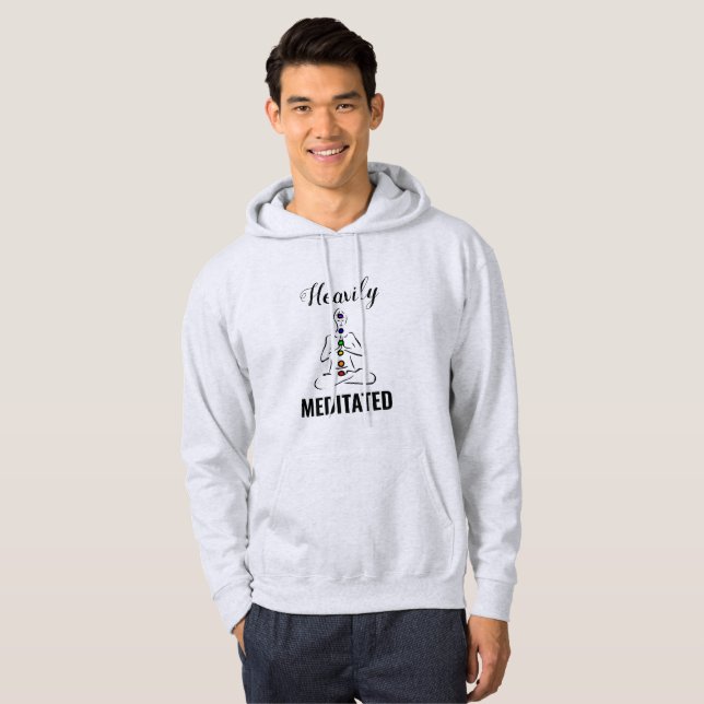 Heavily Meditated Manar Chakra Hooded Sweatshirt (Hel framsida)