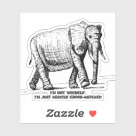 Heavy Cross-Hatched Elephant Klistermärken