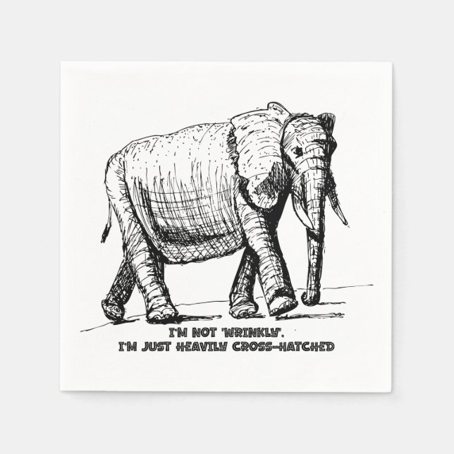 Heavy Cross-Hatched Elephant Pappersservett (Framsidan)