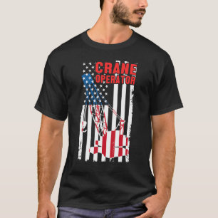 Heavy Equipment USA flagga Crane Operator Byggnad T Shirt