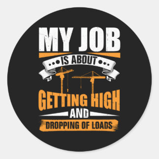 Heavy Equipt Operator Cranes Flagga Torn Crane Ope Runt Klistermärke