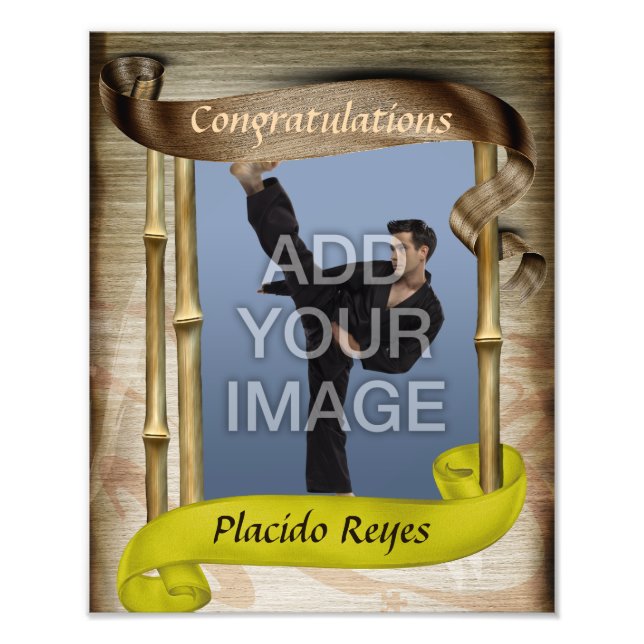 Heavy Martial Arts Gult Bälte Porträtt One Photo Fototryck (Framsidan)