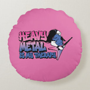 heavy metal är min terapi rund kudde