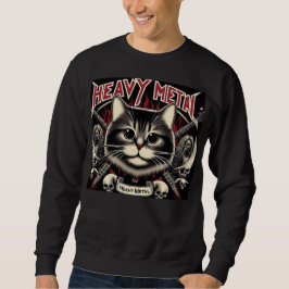 Heavy Metal Cat Lång Ärmad Tröja