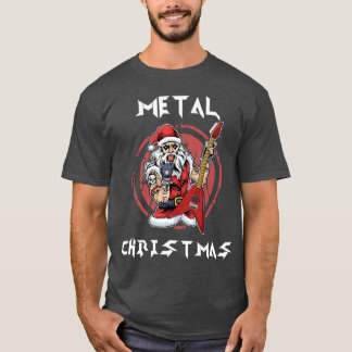 Heavy Metal Christmas Metalhead Santa Rock Horns T Shirt