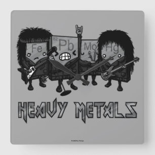 Heavy metal fyrkantig klocka